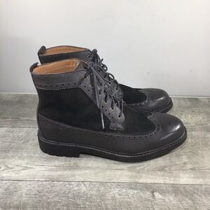 Polo Ralph Lauren Nickson Leather Lace Up Chukka Wingtips Mens Brogue Boots 9.5